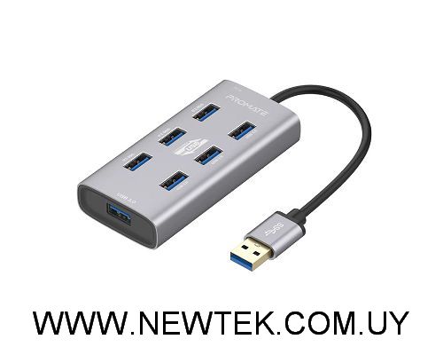 Adaptador PROMATE EzHub-7 USB 3.0 a 7 USB 3.0 + Adaptador USB-C