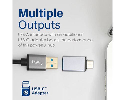 Adaptador PROMATE EzHub-7 USB 3.0 a 7 USB 3.0 + Adaptador USB-C