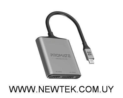 Adaptador PROMATE MediaLink-H2 USB-C a 2 HDMI 4K