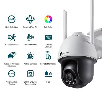 Camara de Seguridad Exterior Tp-Link VIGI C540-W 4MP WiFi Motorizada Full Color