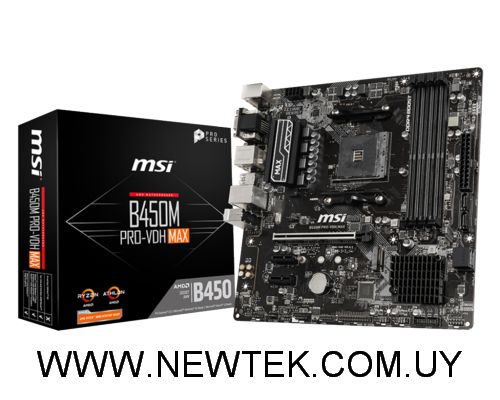MSI Placa Madre B450M PRO-VDH MAX0 Socket Am4