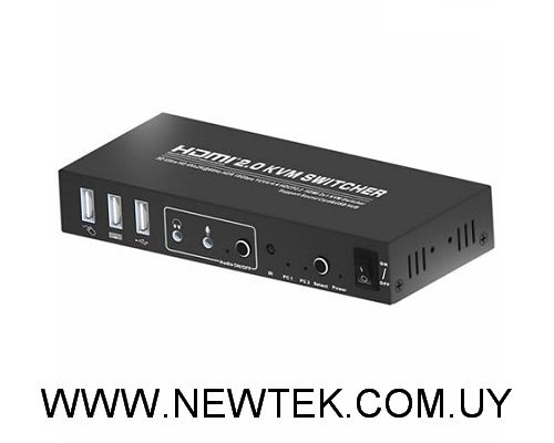 Switch KVM ANBYTE 520614 para 2 PC HDMI USB c/Audio
