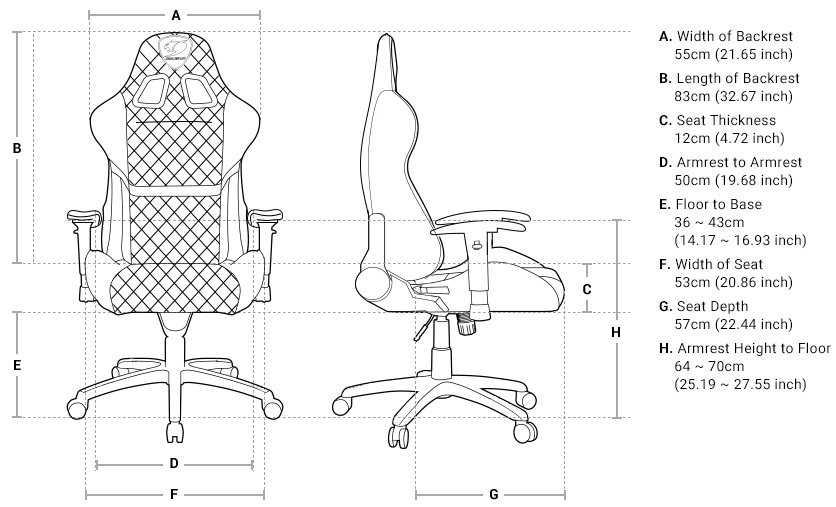 Silla Gaming COUGAR ARMOR ONE SERIES Reposabrazos Ajustable Soporte hasta 120kg