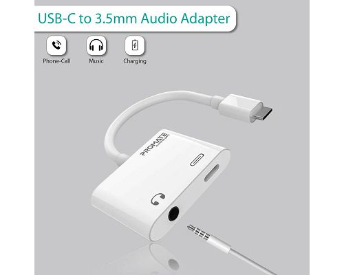 Adaptador PROMATE AUXCharge-C USB-C a USB-C Jack 3.5 mm