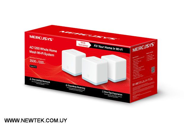 Access Point MERCUSYS HALO S12 (3-PACK) AC1200 Wi-Fi Mesh Dual Band 2.4/5GHz