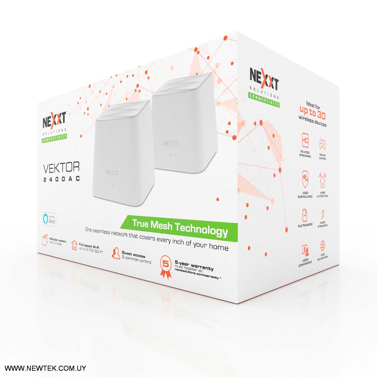 Access Point NEXXT Vektor 2400-AC Wireless Sistema Wi-Fi Mesh Dual Band 1200Mbps