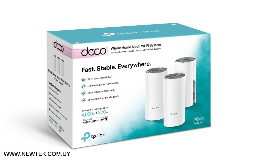 Access Point TP-LINK Deco E4 AC1200 Wireless Sistema Wi-Fi Mesh Hogar (Pack x 3)