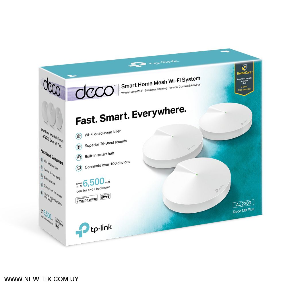 Access Point TP-LINK Deco M9 Plus AC2200 Sistema Wi-Fi Mesh Tri Band (Pack x 3)