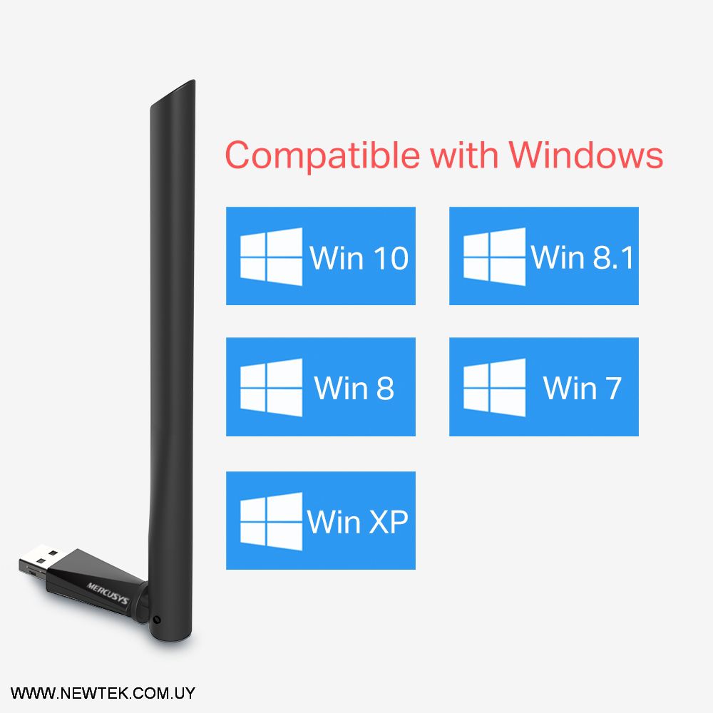 Adaptador Inalambrico USB MERCUSYS MU6H Hasta 433Mbps Antena Alta Ganancia 5dBi