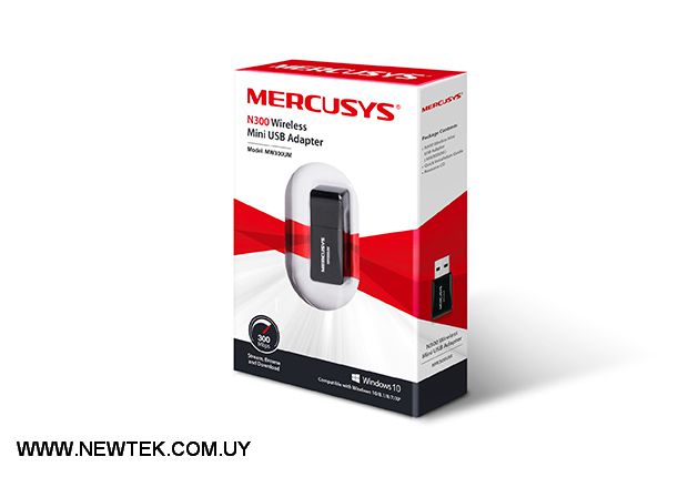Adaptador Inalambrico USB MERCUSYS MW300UM Mini Wireless 300Mbps hotspot Wi-Fi