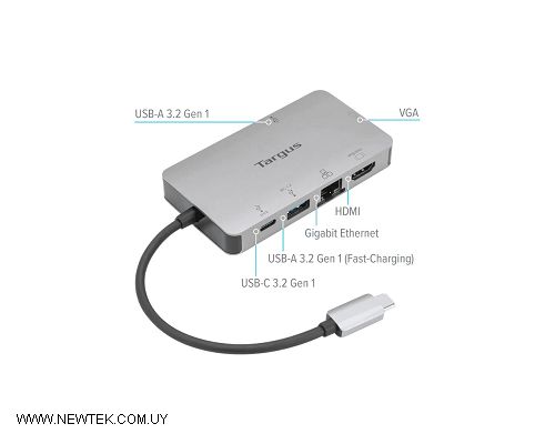 Adaptador Targus DOCK419USZ Docking USB-C Multipuerto HDMI VGA USB 3.0 LAN USB-C
