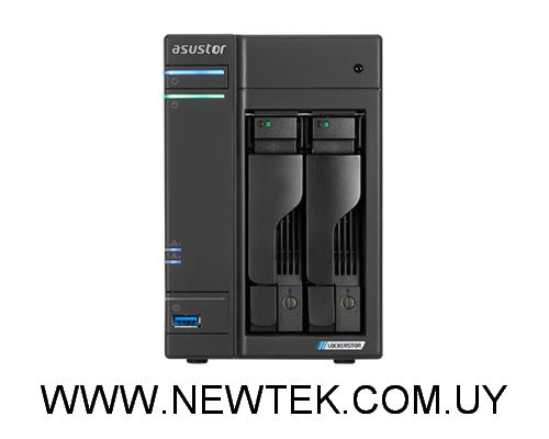 NAS ASUSTOR LOCKERSTOR 2 AS6602T Celeron J4125 4GB DDR4 Ampliable 2 BAHÍAs