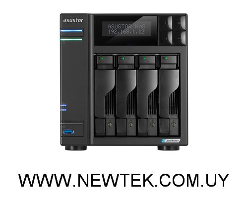 NAS ASUSTOR LOCKERSTOR 4 AS6604T Celeron J4125 4GB DDR4 Ampliable 4 BAHÍAS