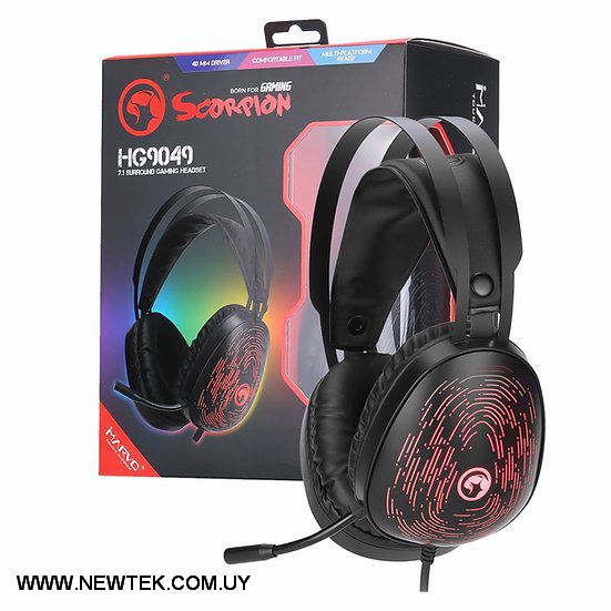 Auriculares Con Micrófono Marvo Scorpion HG9049 Gaming 7.1 RGB HEADSET USB 3.5mm