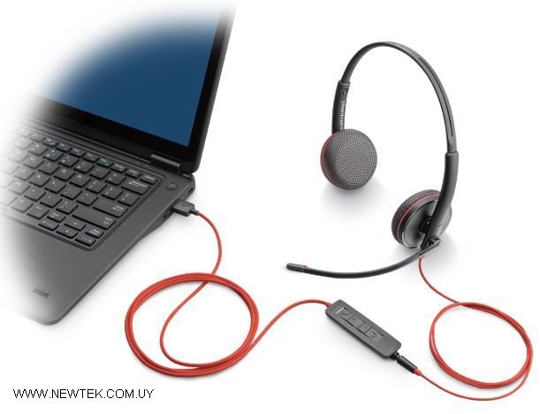 Auriculares con Microfono Poly Blackwire C3220 Estereo USB-C Control Integrado