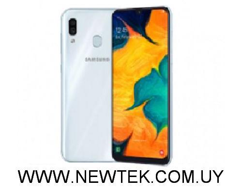 Celular Samsung A30 DS White RAM 4GB Mem 64GB Cámara 16Mpx Trasera Dual 16+5Mpx