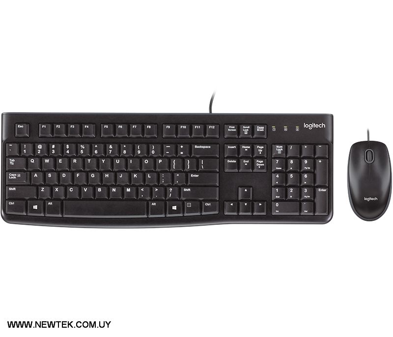 Combo Teclado Mouse Logitech MK120 Cableado USB Negro Distribución en Español