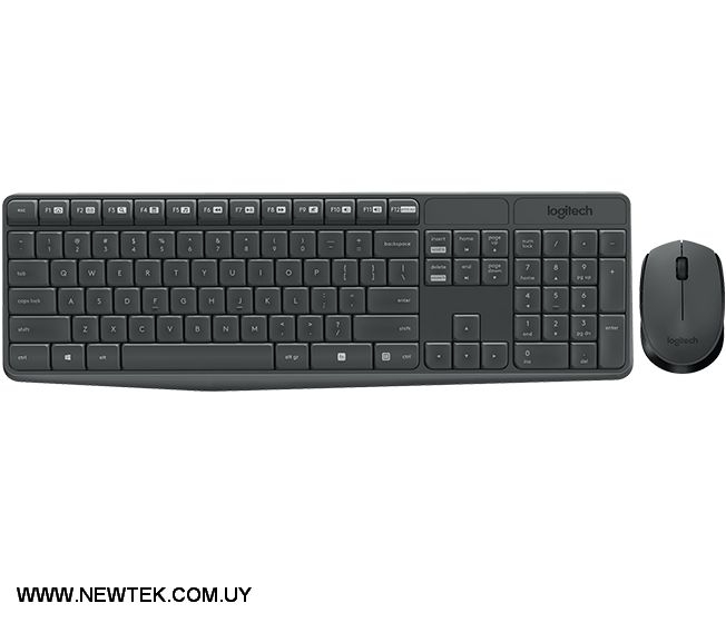 Combo Teclado Mouse Logitech MK235 Inalambrico USB Negro Distribución en Español