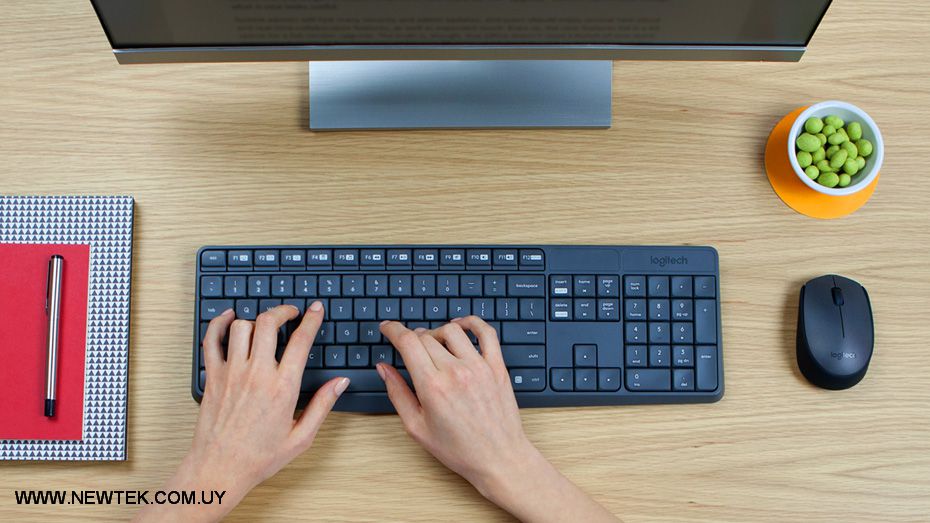 Combo Teclado Mouse Logitech MK235 Inalambrico USB Negro Distribución en Español