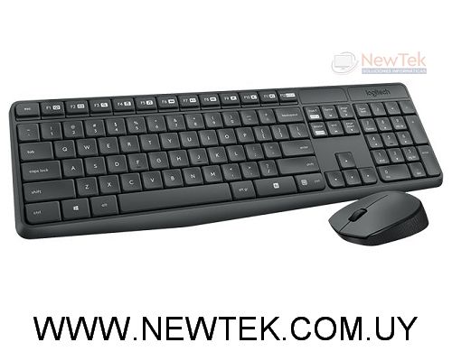 Combo Teclado Mouse Logitech MK235 Inalambrico USB Negro Distribución en Español