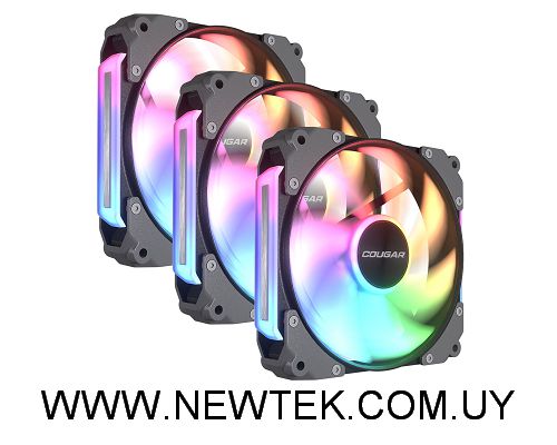 Kit de 3 Fanes Cougar Apolar 120 RGB Negro