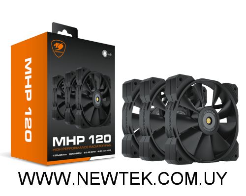 Fan Cooler Cougar MHP120 Negro Pack 3 