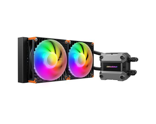 Disipador Fan CPU Cooler Cougar Poseidon Ultra 240 ARGB Blanco y Negro