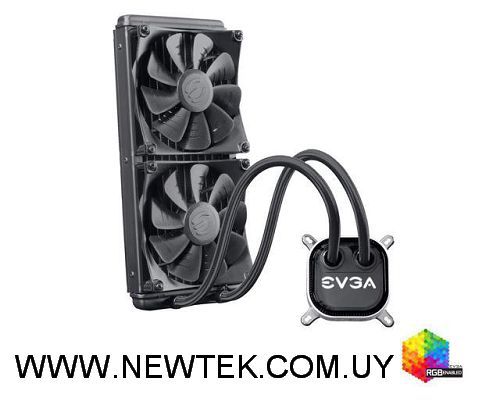 Disipador Fan CPU Cooler Evga CLC 280 Refrigeración Líquida LED AMD INTEL 2 FAN