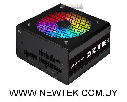 Fuente de Poder Corsair CX550F 80 Plus Bronze Full Modular Iluminación RGB 550W