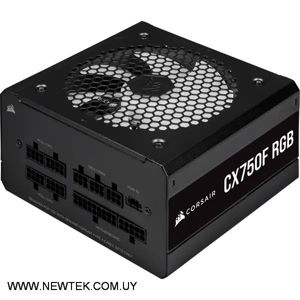 Fuente de Poder Corsair CX750F 80 Plus Bronze Full Modular Iluminación RGB 750W
