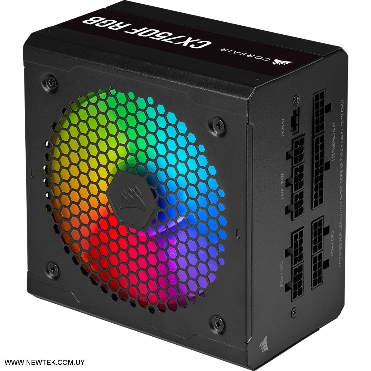 Fuente de Poder Corsair CX750F 80 Plus Bronze Full Modular Iluminación RGB 750W