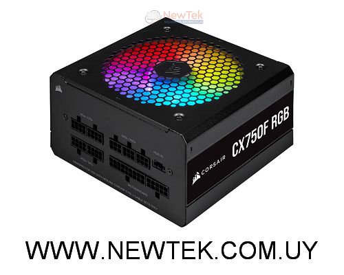 Fuente de Poder Corsair CX750F 80 Plus Bronze Full Modular Iluminación RGB 750W