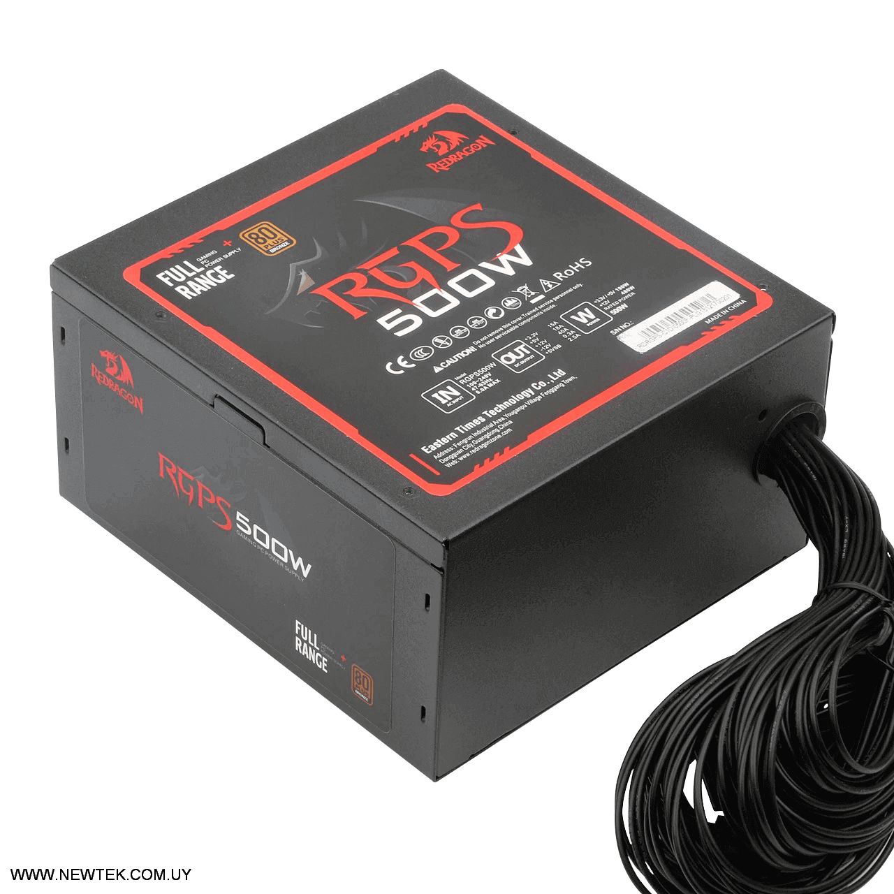 Fuente de Poder REDRAGON GC-PS001 80 PLUS Bronze 500 Watts PCI-e FAN 120mm ATX