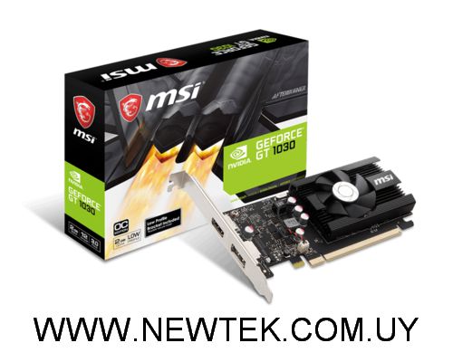 Tarjeta de video MSI Geforce GT 1030 2GD4 LP OC 2Gb DDR4 HDMI DisplayPort