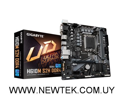 Placa Madre Gigabyte H610M S2H DDR4 PCI-E 4.0 VGA HDMI 1700