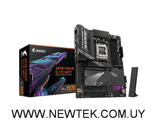 Placa Madre Gigabyte X870 AORUS ELITE WIFI7 DDR5 Pcie5.0 HDMI USB-C AM5