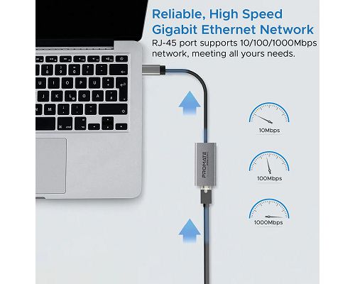 Adaptador PROMATE GigaLink-C USB-C a LAN 10/100/1000Mbps
