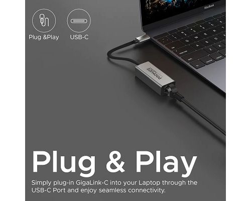 Adaptador PROMATE GigaLink-C USB-C a LAN 10/100/1000Mbps