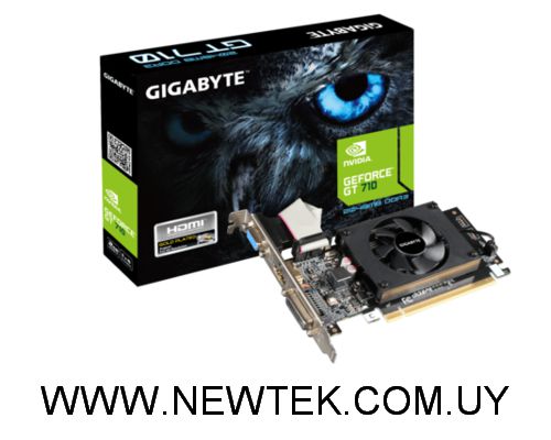 Tarjeta Video PCI Express Gigabyte GT710 2GB DDR3 4096x2160 DVI HDMI VGA