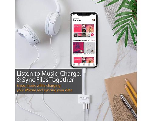 Adaptador PROMATE MediaBridge-i Lightning a USB Jack 3.5mm USB-C