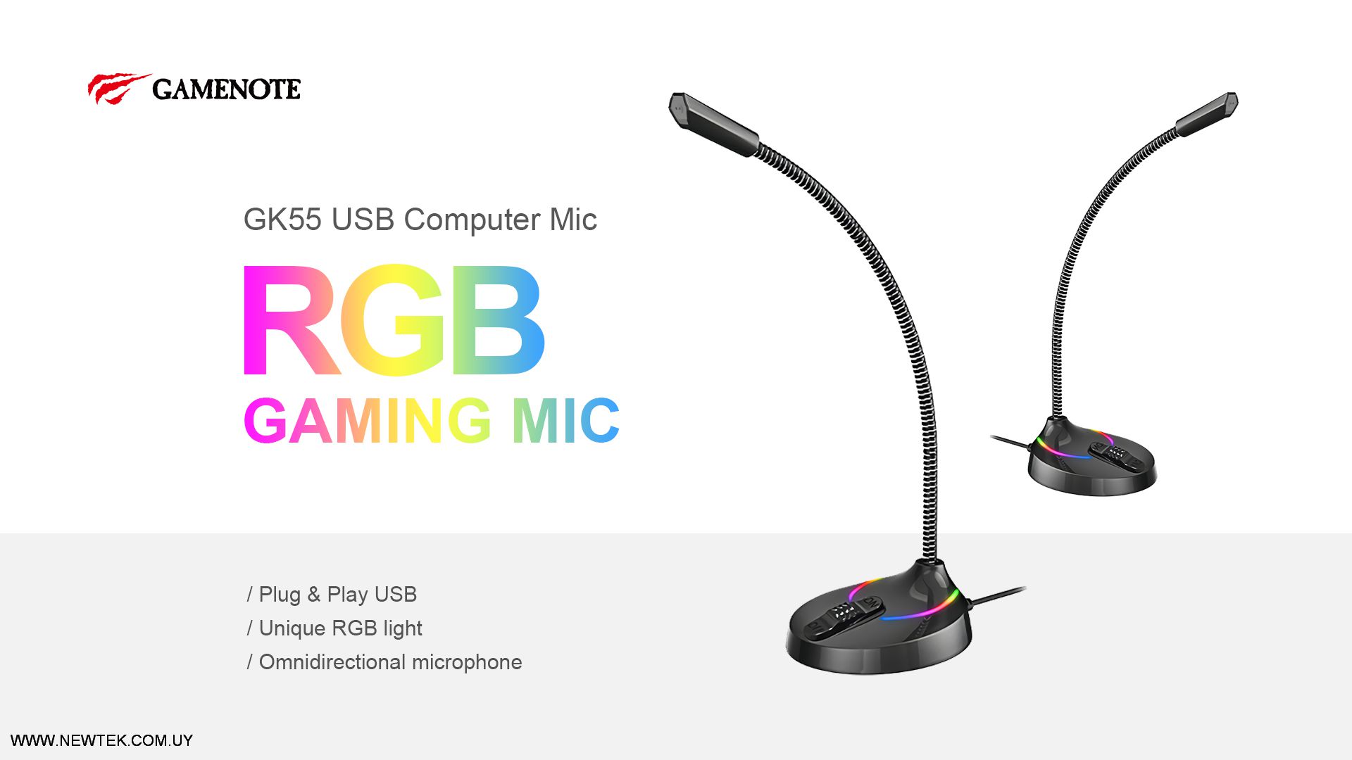 Microfono Havit GK55 Gaming Omniireccional Iluminado RGB Conexion USB Ajustable