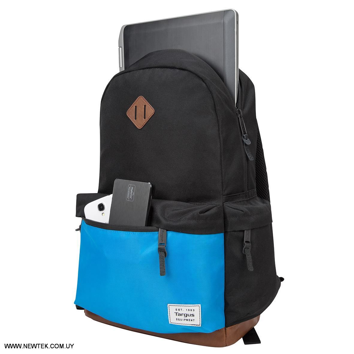 Mochila Para Notebook TARGUS TSB936GL hasta 15.6" Negro Detalles Azul/Chocolate