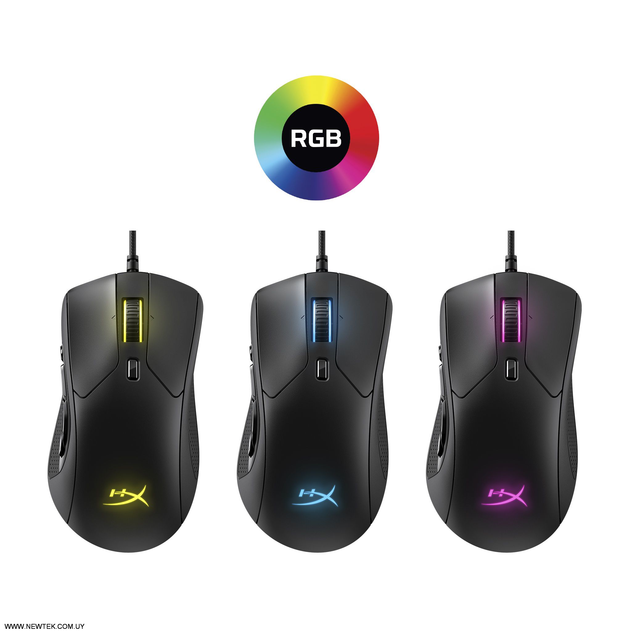 Mouse Cableado HyperX Pulsefire Raid HX-MC005B 11 Botones 16.000 DPI Gaming RGB