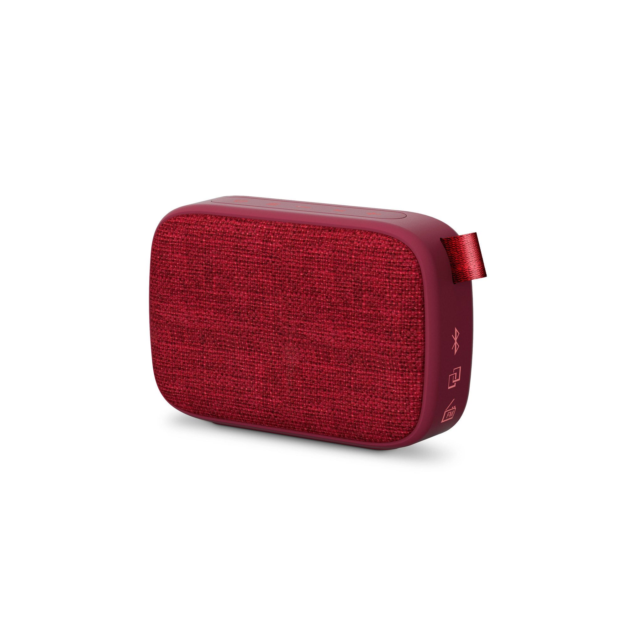 Parlante 2.0 Energy Sistem Fabric Box 1+ Pocket Cherry Bluetooth USB MicroSD F.M