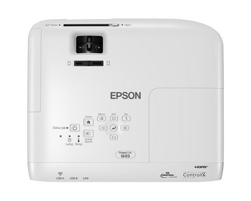 Proyector EPSON PowerLite W49 V11H983020 3800 ANSI 1200x800 HDMI USB VGA RJ45
