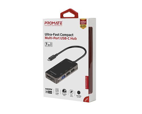 Adaptador PROMATE PrimeHub-Lite USB-C a USB USB-C SD microSD HDMI 4K