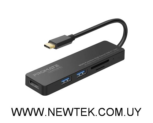 Adaptador Promate Hub LINKHUB-C USB-C USB-A HDMI USB 3.0 MicroSD/SD