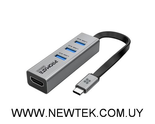Adaptador Promate Hub MEDIAHUB-C3 USB-C USB 3.0 HDMI