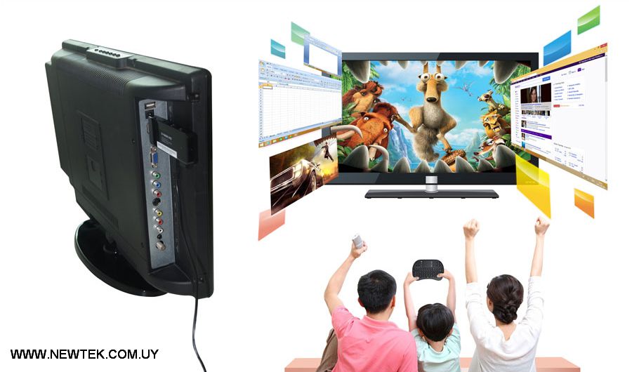 Reproductor Multimedia IVIEW Cyber PC Pro Teclado Inalámbrico Intel Windows 10