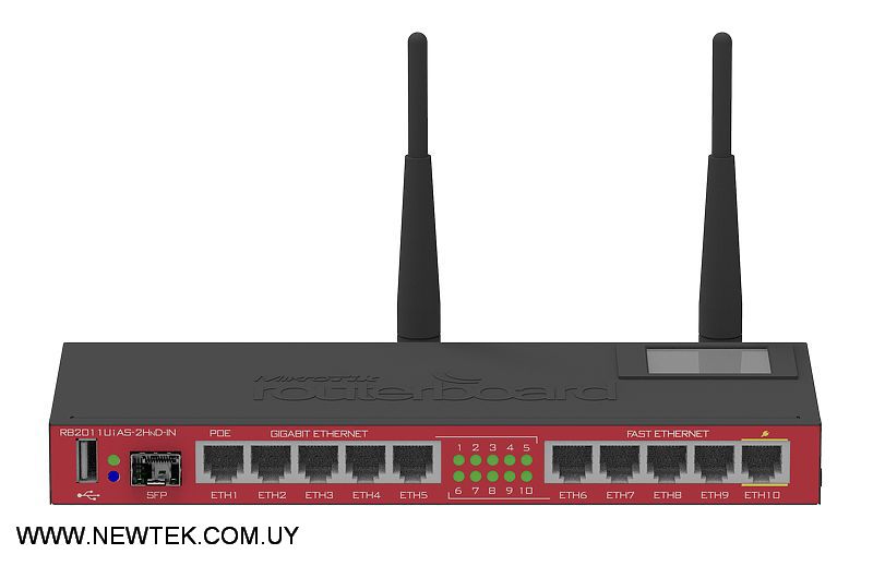 Router Cableado MicroTik RB2011UiAS-2HnD-IN Gigabit x5 Eth10 2.4GHz AP USB WIFI